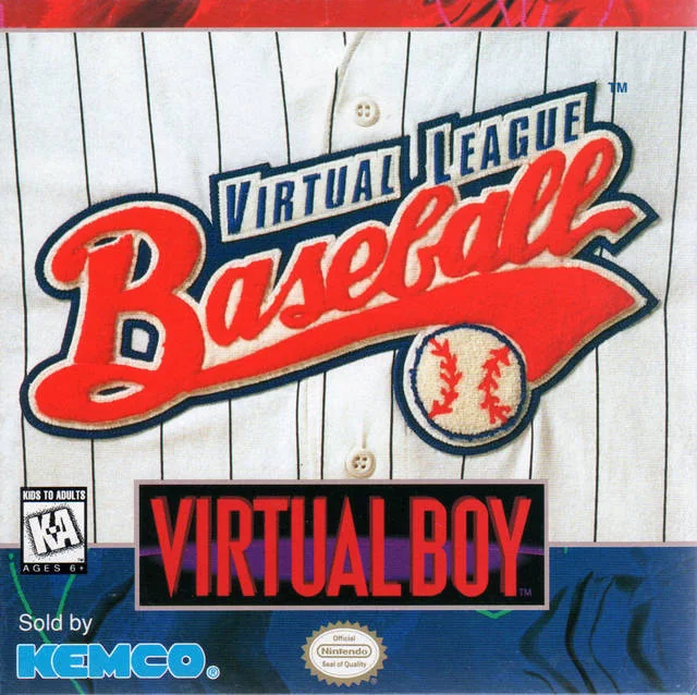 Portada nord-americana de Virtual League Baseball per a Virtual Boy, amb el logotip sobre una samarreta de beisbol de ratlles.